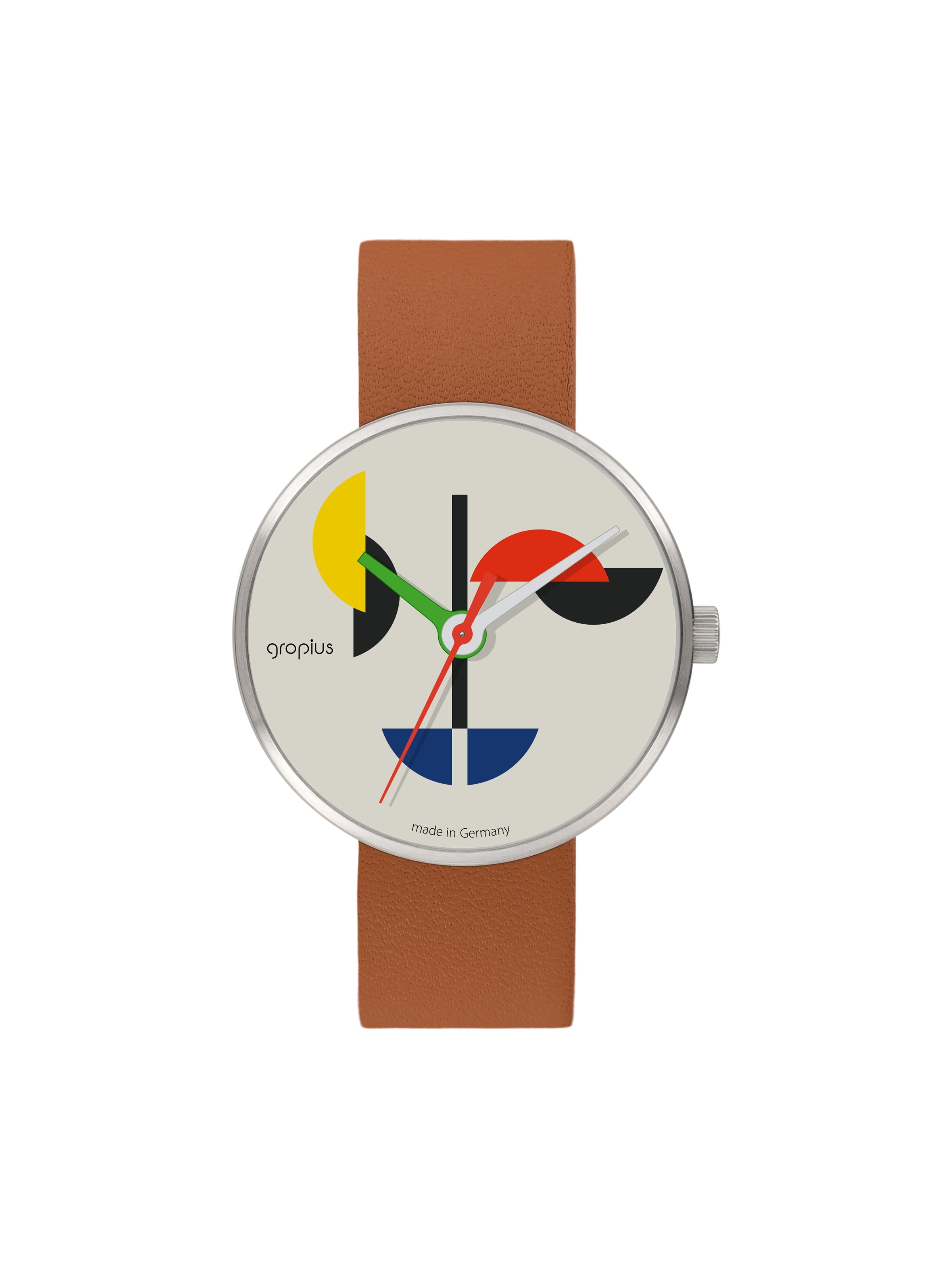 WALTER GROPIUS Analog Watch 'TRIADE DER SINNE' in Brown: front