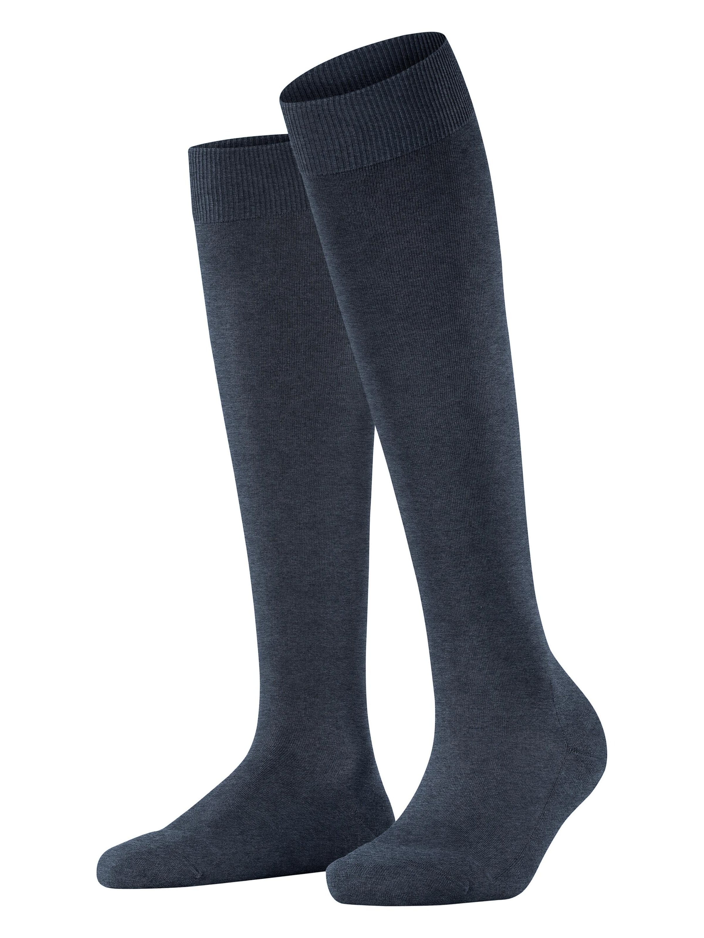 FALKE Knee High Socks 'ClimaWool' in Blue: front