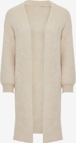 Cardigan caneva en beige : devant