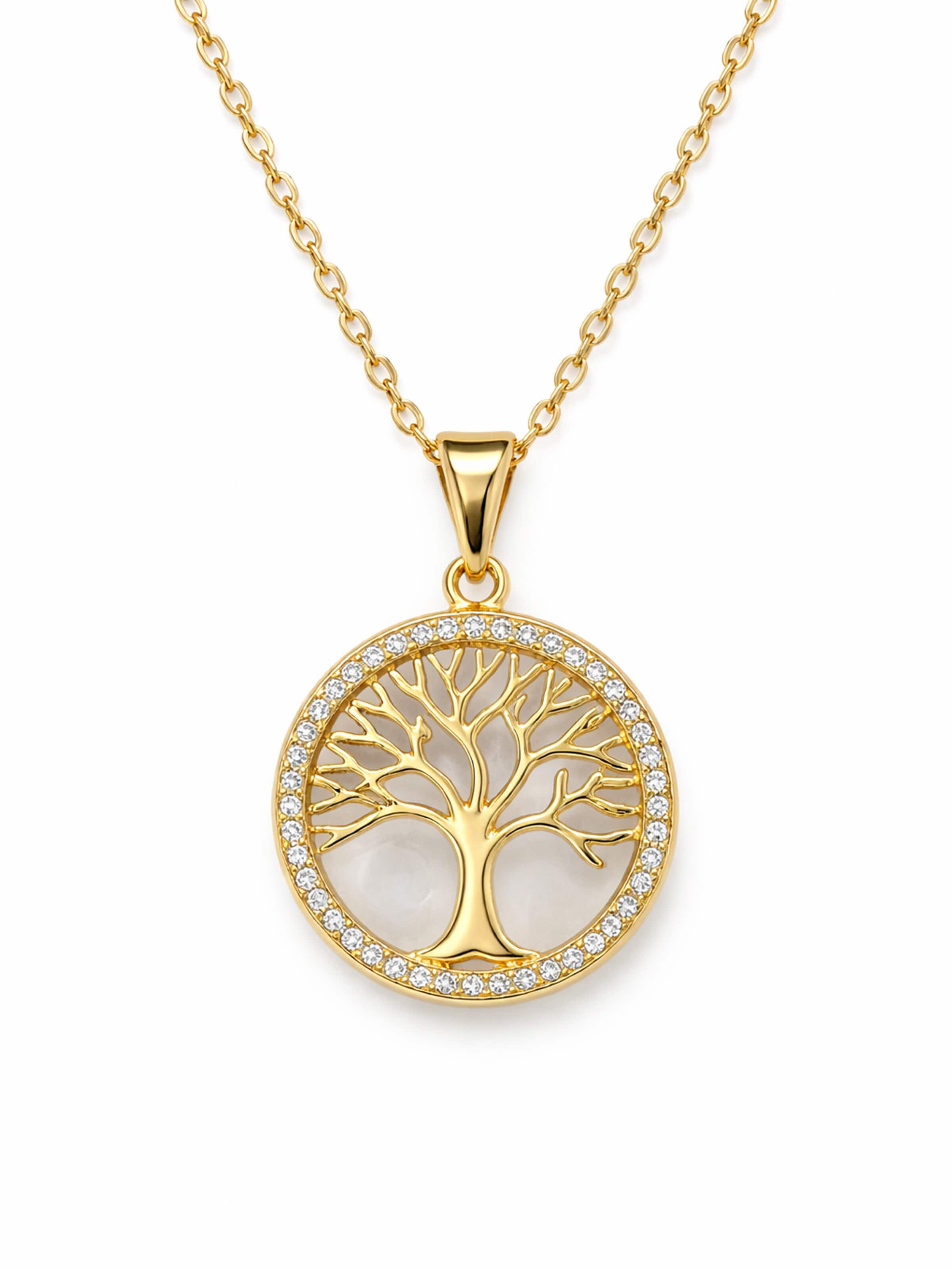 Staufergold Necklace 'Kette „Wurzelliebe“ – Lebensbaum-Anhänger' in Gold: front