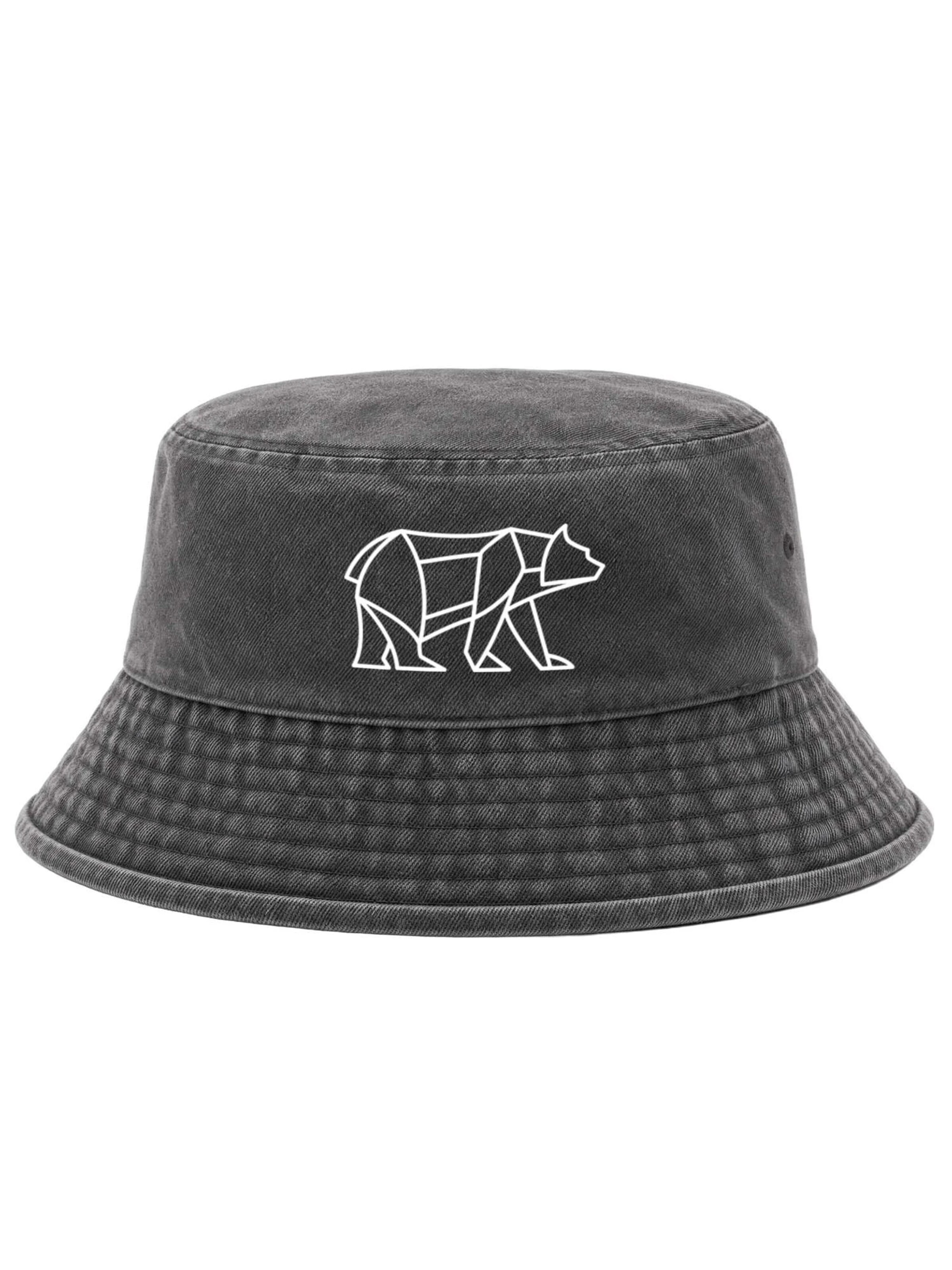 Neverless Hat 'Bär Lineart Polygon' in Black: front