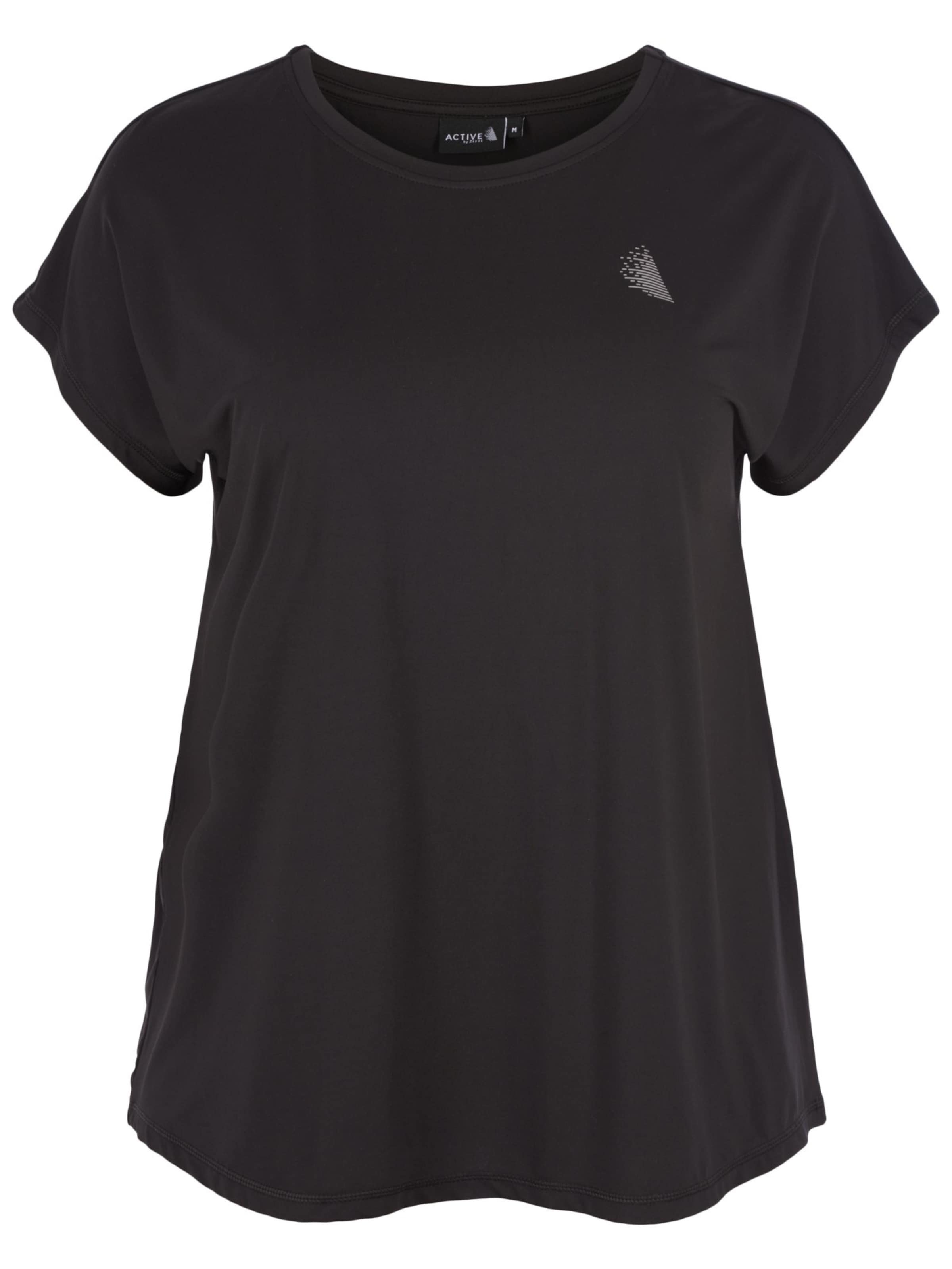 Active by Zizzi Функционална тениска &#x27;Abasic&#x27; в черно: отпред