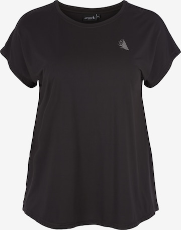 T-shirt fonctionnel 'Abasic' Active by Zizzi en noir : devant