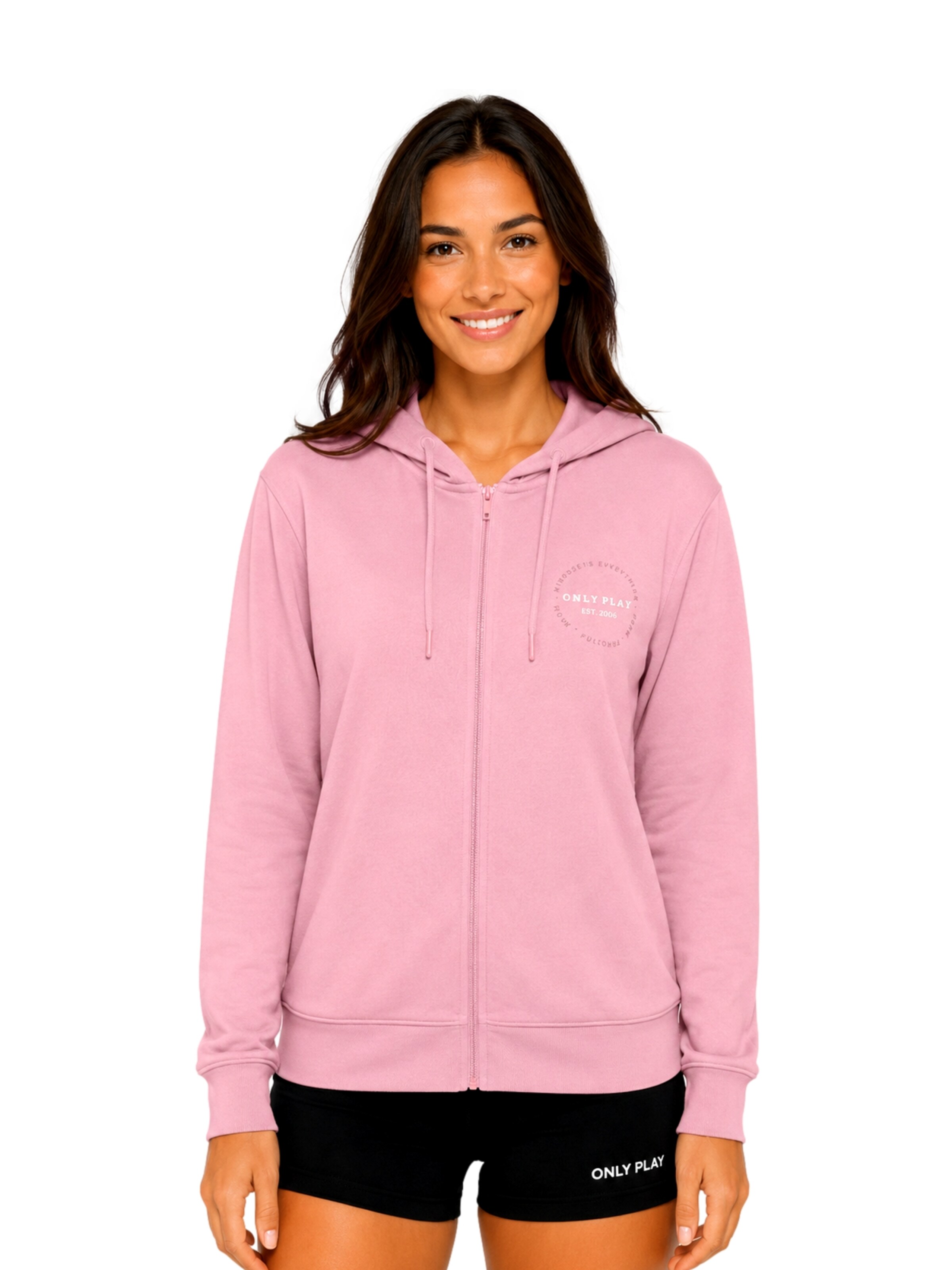 Veste de survêtement 'Cava' ONLY PLAY en rose : devant