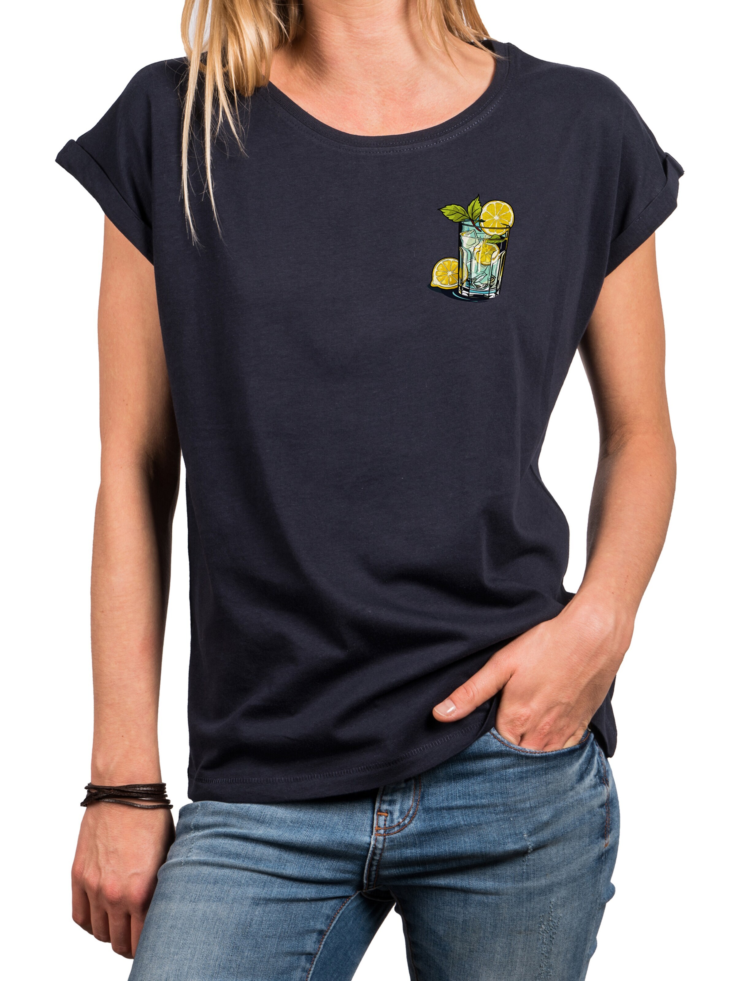 MAKAYA Shirt 'Gin Tonic' in Blue
