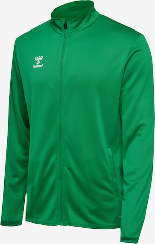 Hummel Athletic Zip-Up Hoodie 'ESSENTIAL ' in Green