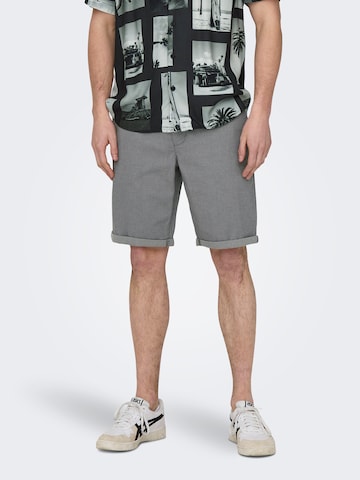 Regular Pantalon chino 'ONSPeter Dobby' Only & Sons en gris : devant