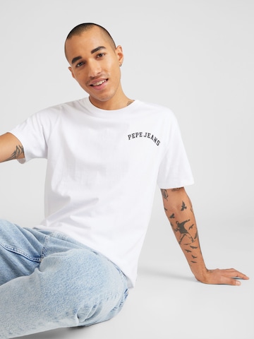 Pepe Jeans - Camisa 'CLEMENTINE' em branco: frente