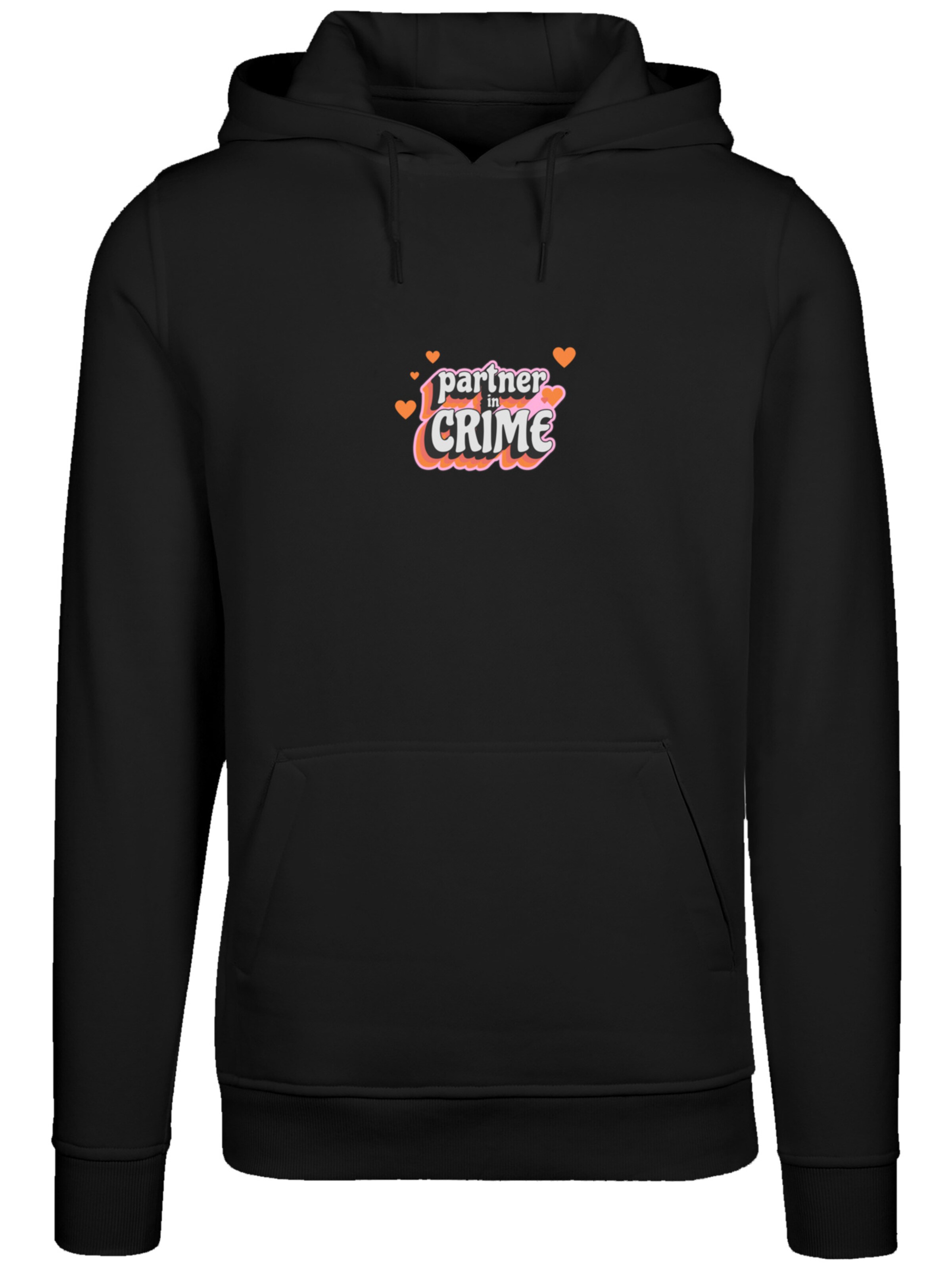 F4NT4STIC Sweatshirt 'Partner In Crime Valentinstag' in Zwart: voorkant