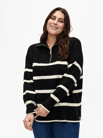 Zizzi Sweater 'ZOE' in Black: front