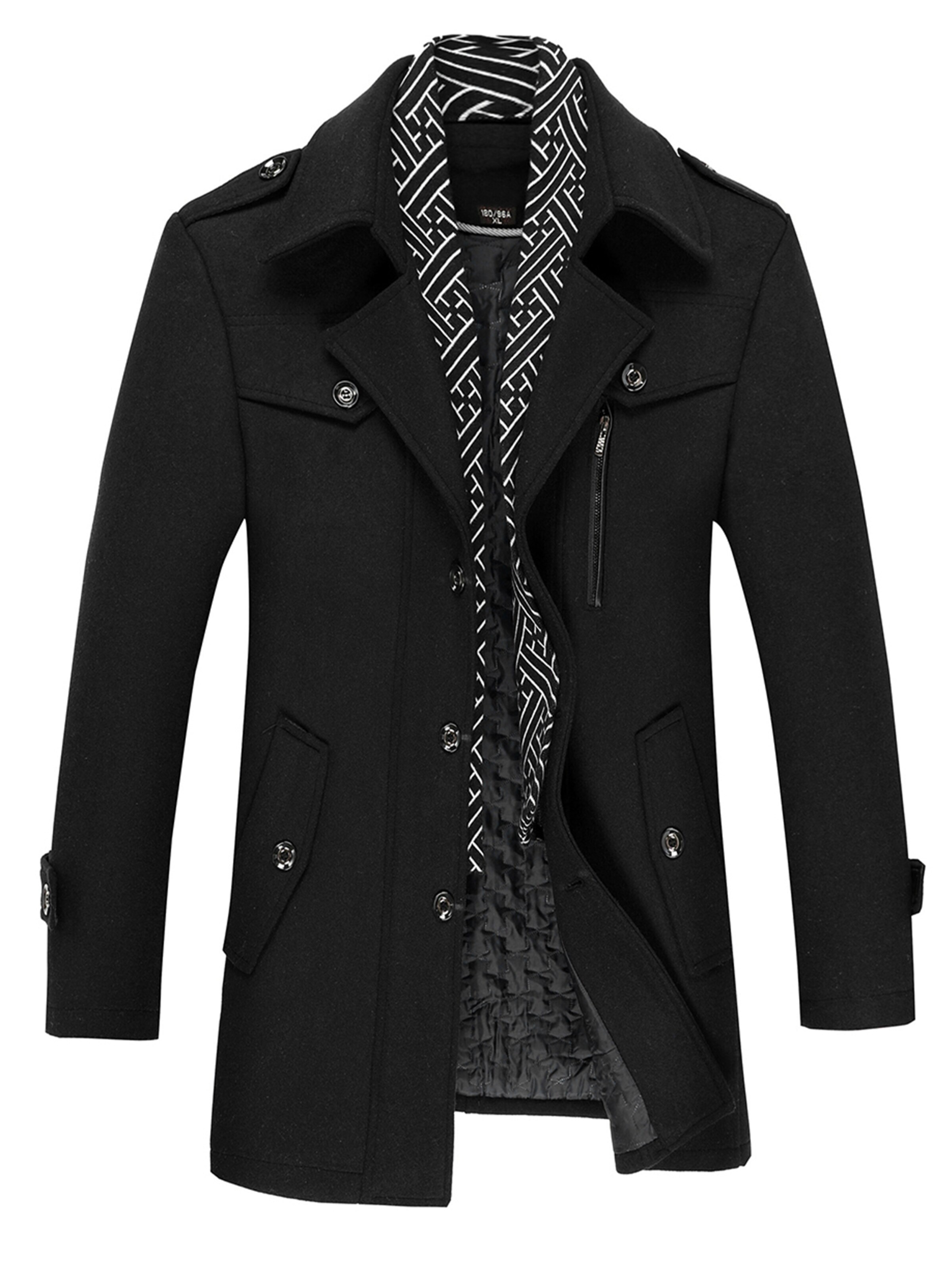 ALLTHEMEN Winterjas 'Schneeruhe' in Zwart
