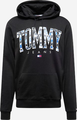 melns Tommy Jeans Sportisks džemperis: no priekšpuses