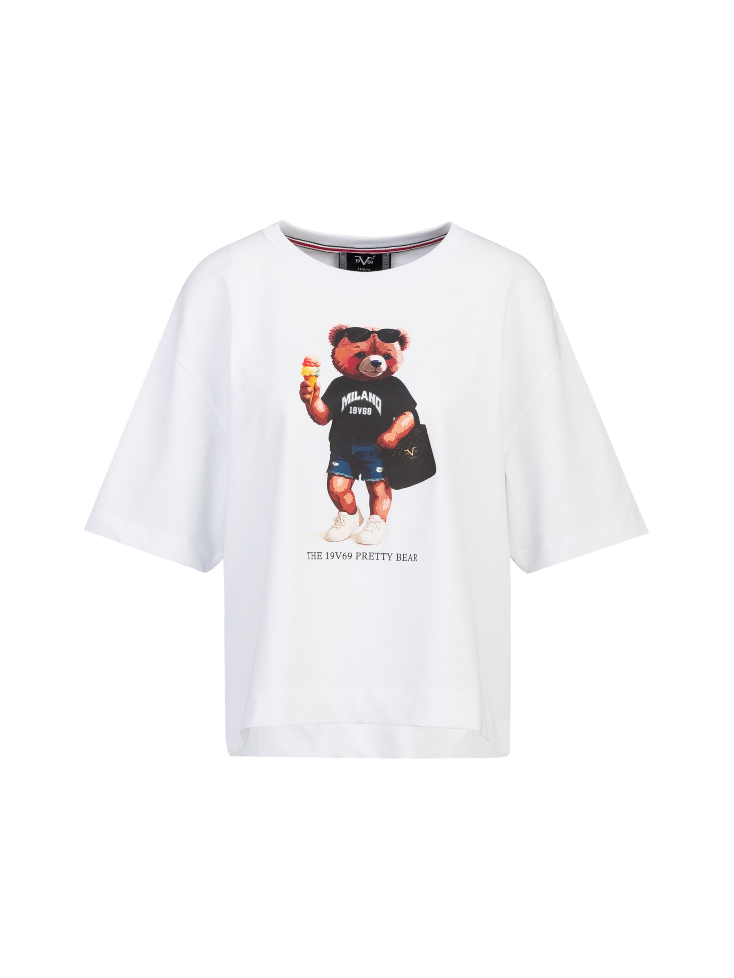 19V69 ITALIA Shirt 'PETONIA PRETTY' in Wit: voorkant