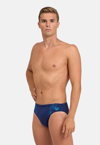 ARENA Athletic Swim Trunks 'GRAPHIC' in Blue