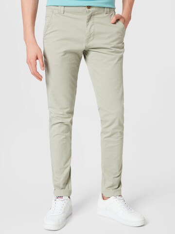 Coupe slim Pantalon chino 'Scanton' Tommy Jeans en vert : devant