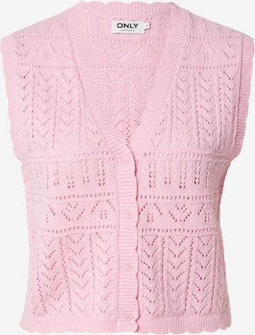 Gilet in maglia di ONLY in rosa: frontale