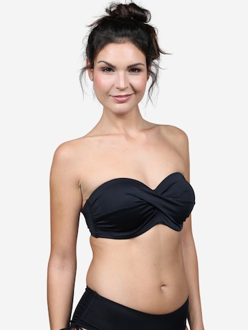 SugarShape Bandeau Bikini Top 'Monaco' in Black: front