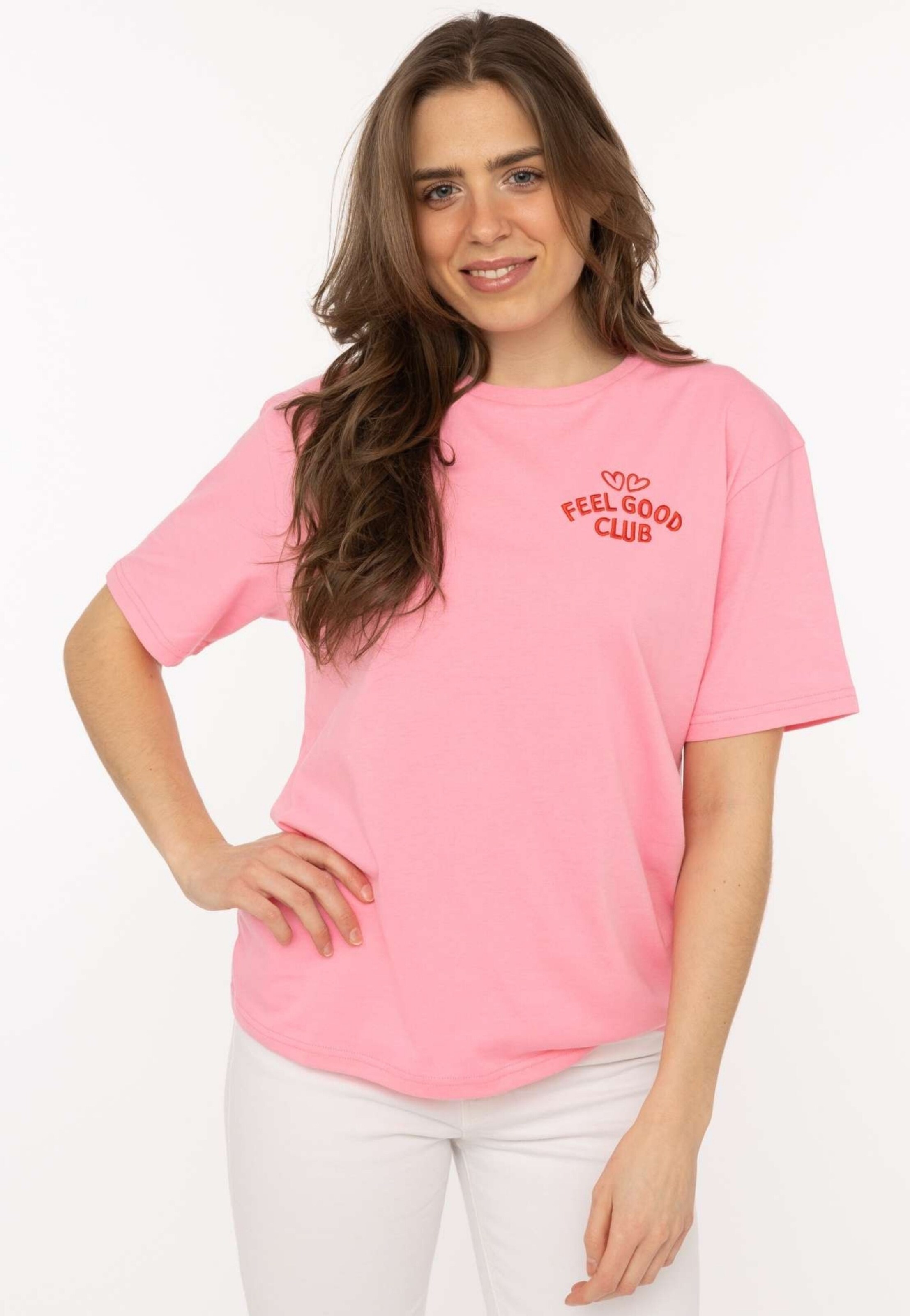 T-shirt Zwillingsherz en rose : devant
