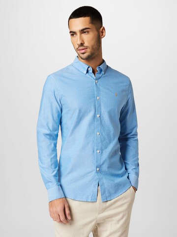 FARAH Regular fit Button Up Shirt 'BREWER' in Blue: front