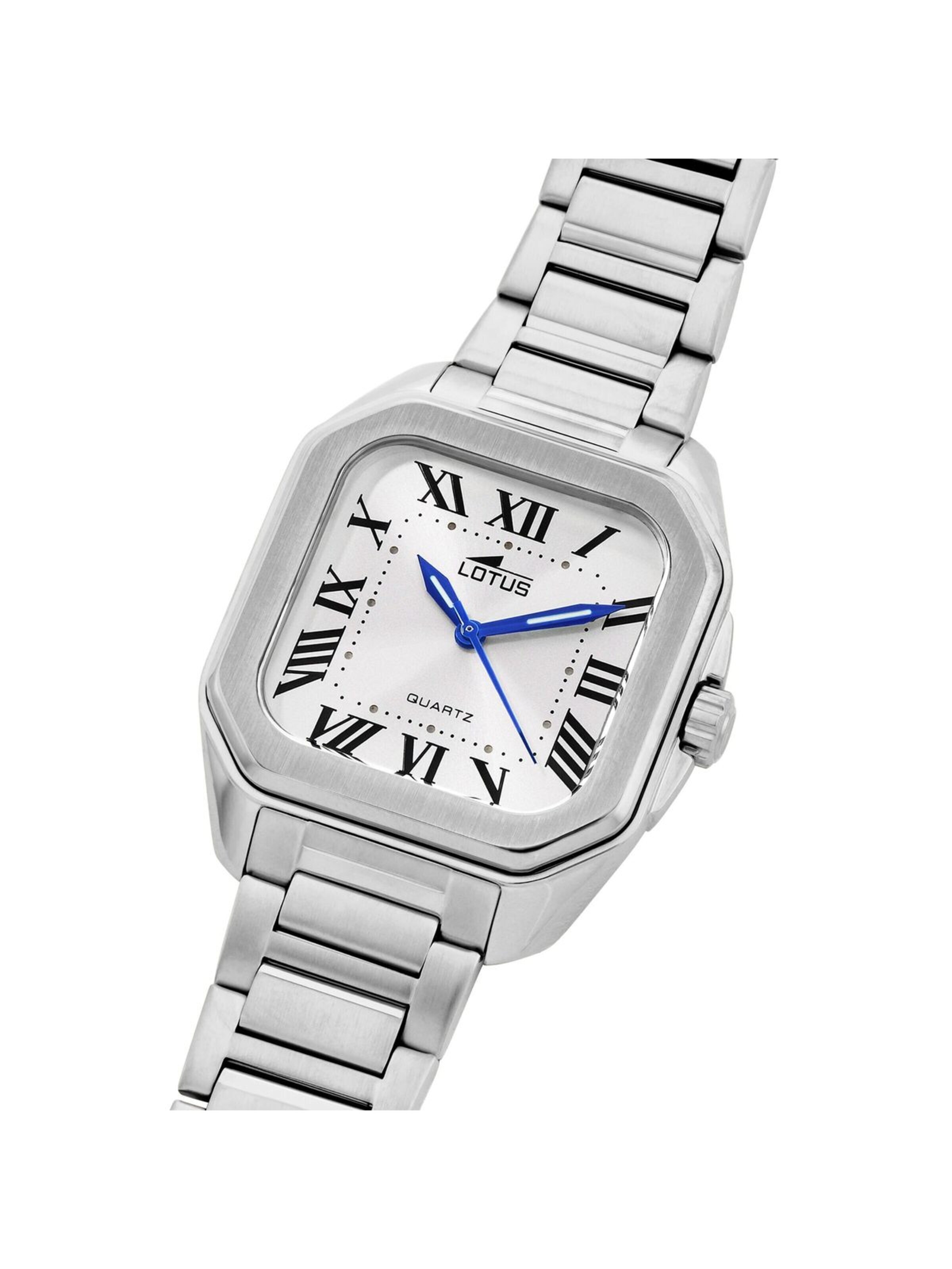 Montre à affichage analogique 'Lotus - Watch Square Series - Quartz watch movement - Watch case width: 35 mm' Lotus en blanc