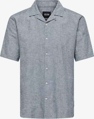 Only & Sons Button Up Shirt 'Caiden' in Blue: front