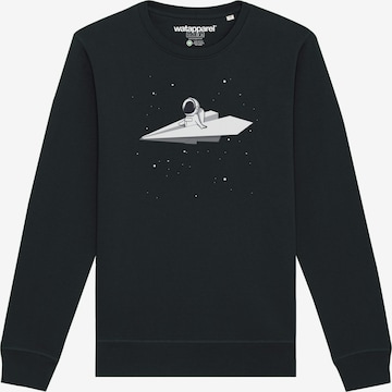 Sweat-shirt ' Fly me to the moon ' Watapparel en noir : devant
