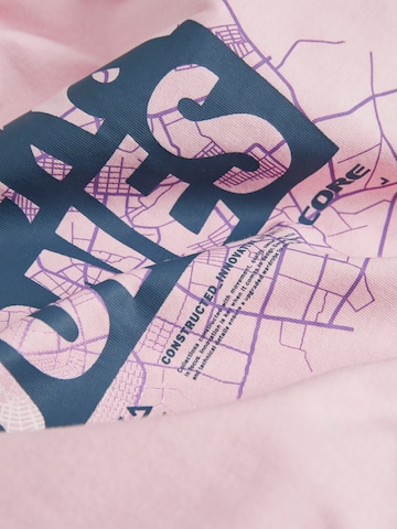 JACK & JONES Koszulka 'MAP SUMMER' w kolorze fioletowy