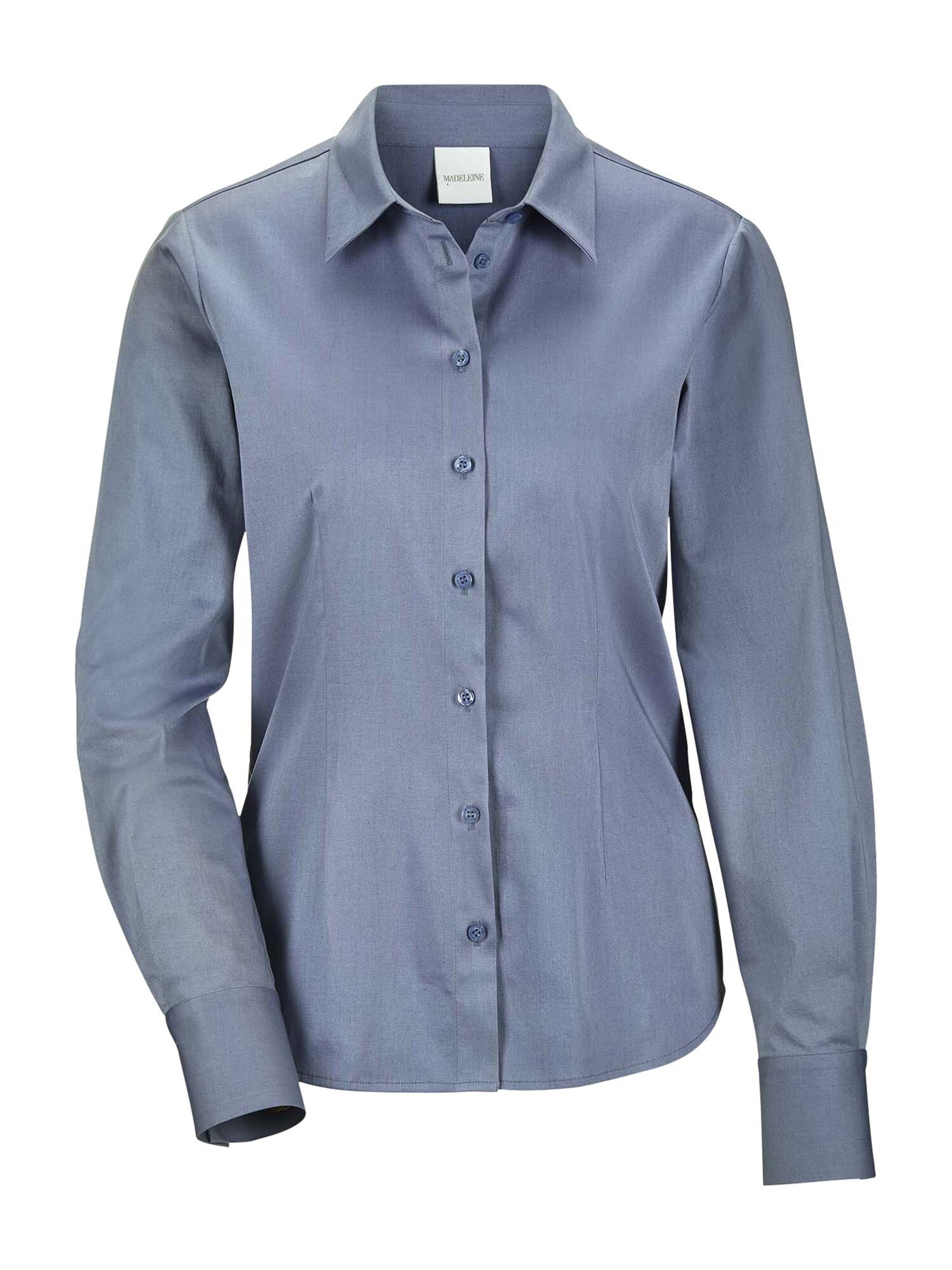 MADELEINE Bluse in Blau: Vorderseite