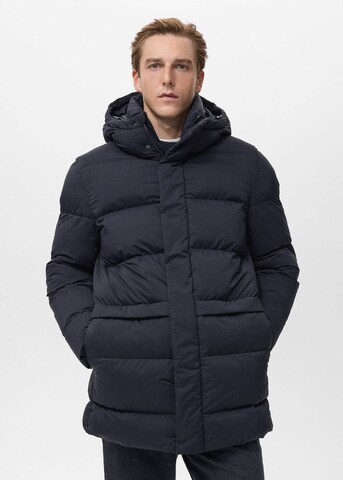MANGO MAN Winter Coat 'Hans' in Blue: front