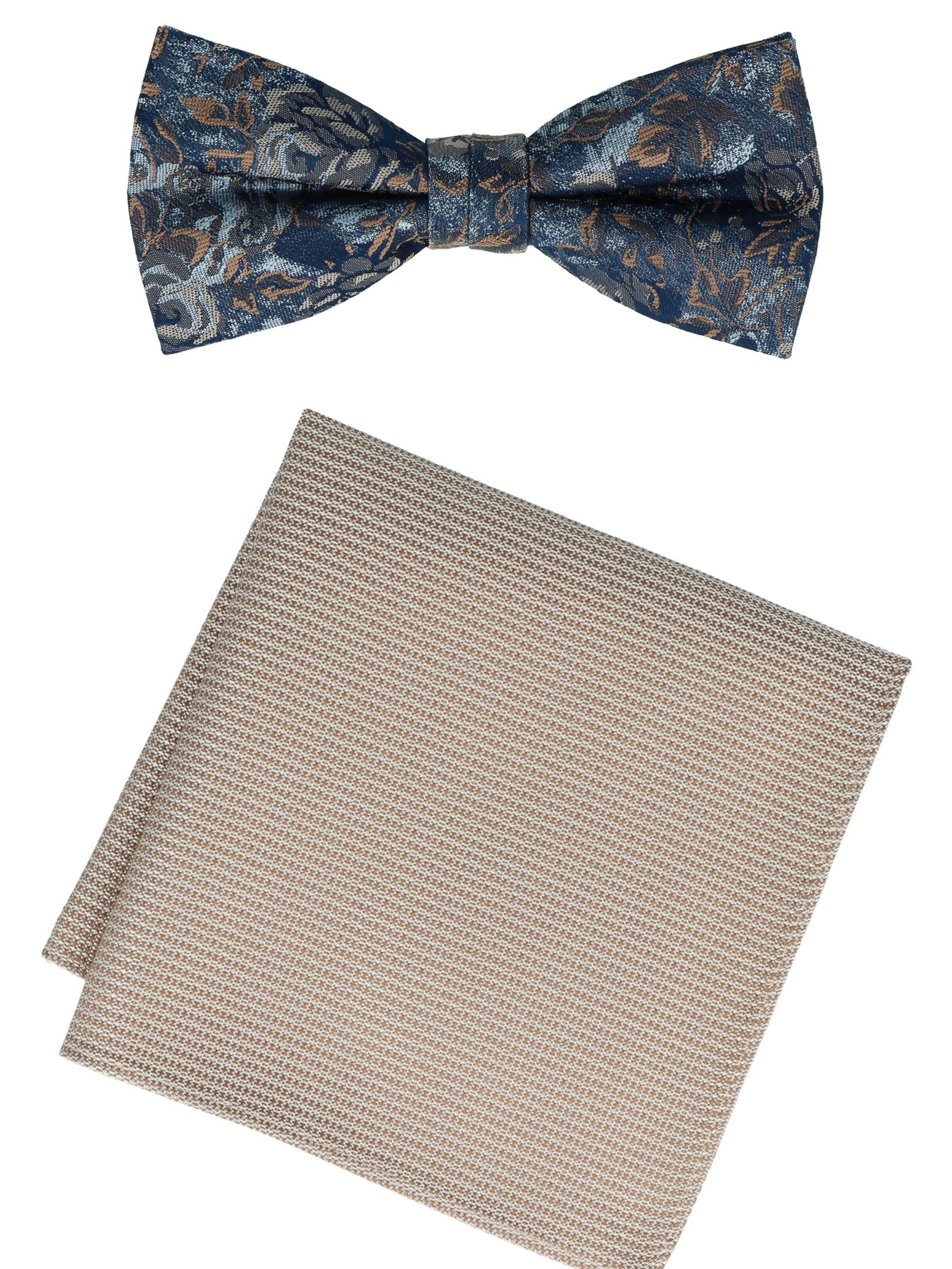 WILLEN Fliege 'Set Floral/ Uni'‌‌‌‌‌‌‌ in Beige: Vorderseite