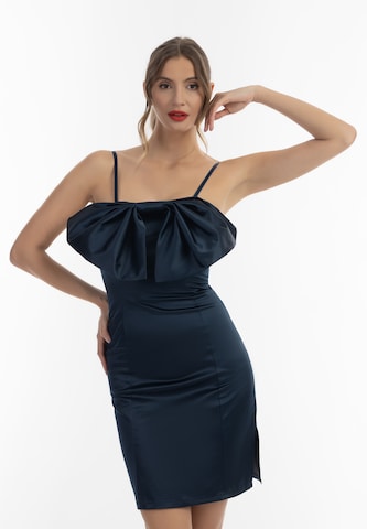 faina Cocktail Dress in Blue: front