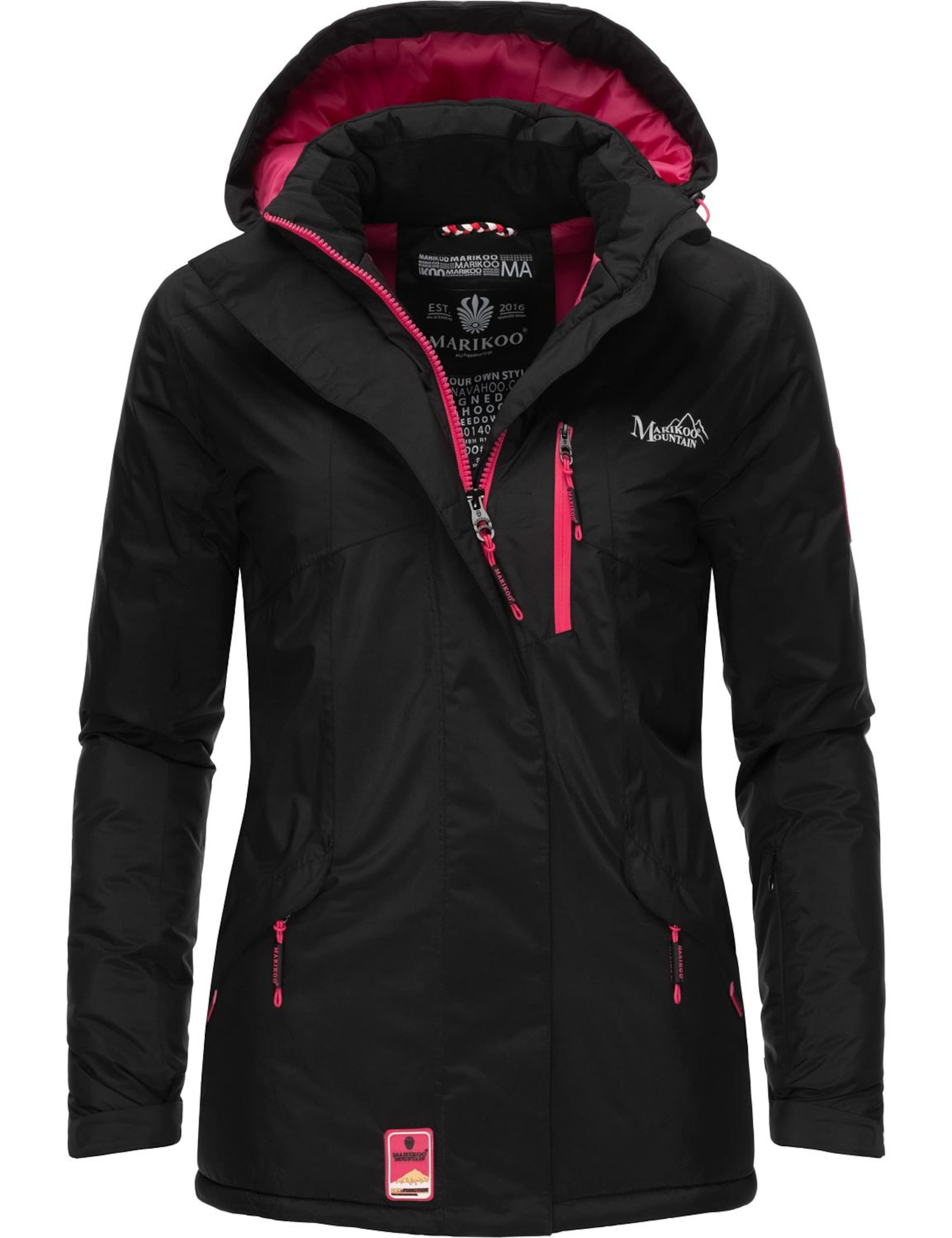 Veste fonctionnelle 'Rabeaa' MARIKOO en noir : devant