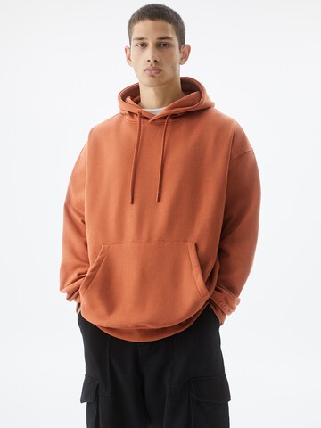 Sweat-shirt Pull&Bear en orange : devant