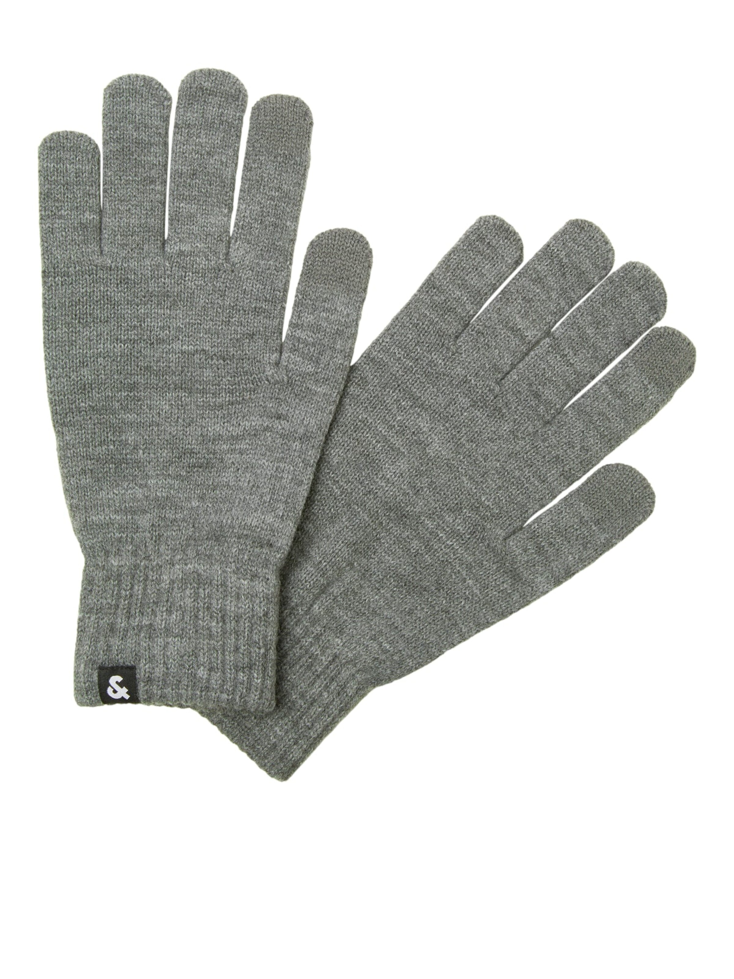 JACK & JONES Full finger gloves 'Barry' in Grey