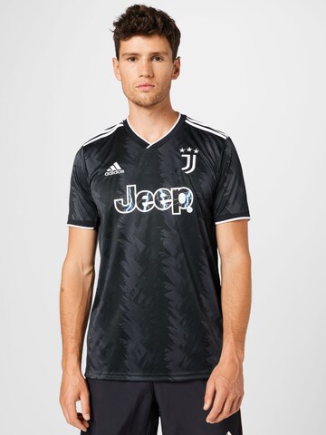 melns ADIDAS SPORTSWEAR Sportiska stila krekls 'Juventus 22/23 Away': no priekšpuses