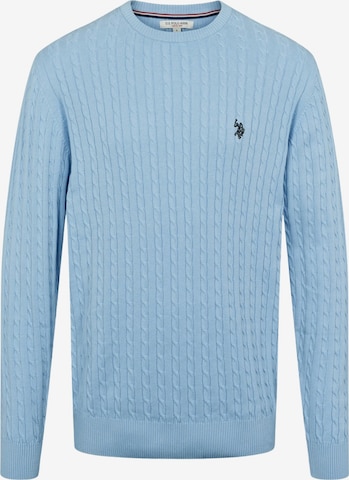 U.S. POLO ASSN. Svetr 'Mads' – modrá: přední strana