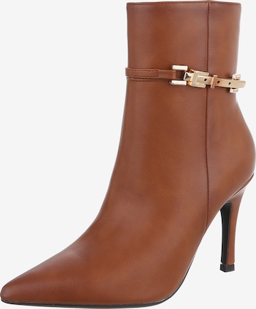 Ital-Design Ankle Boots in Beige: front