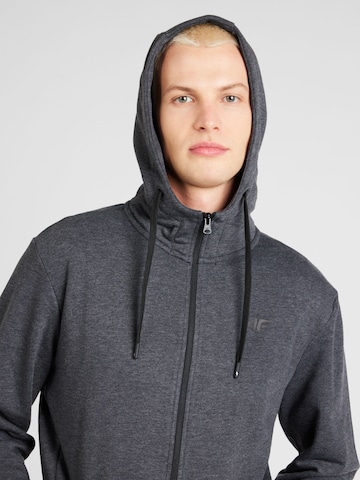 4F Athletic Zip-Up Hoodie in Grey