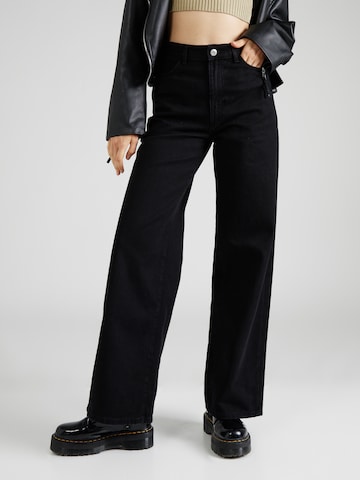 Lindex جينز واسع جينز 'Jackie' بلون أسود: الأمام