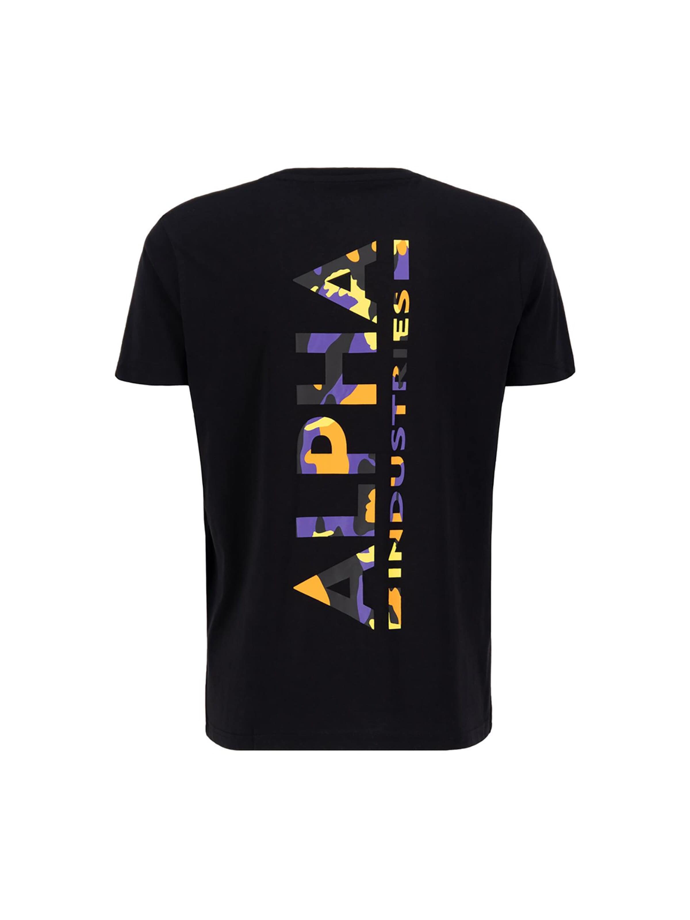 ALPHA INDUSTRIES Футболка 'Backprint' в Черный