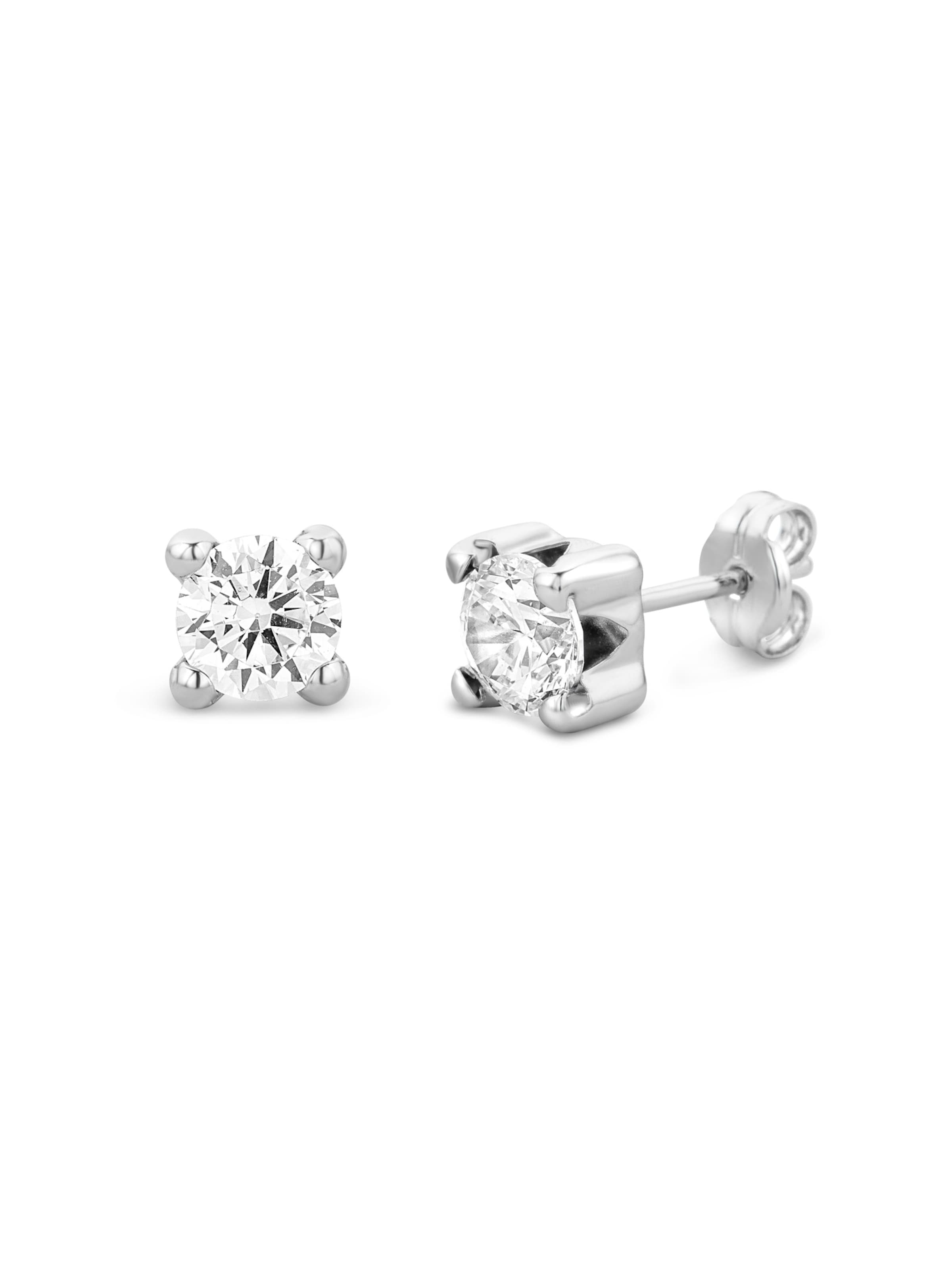 Vanlere Earrings 'Ohrringe aus 375 Weißgold mit Zirkonia' in Silver: front
