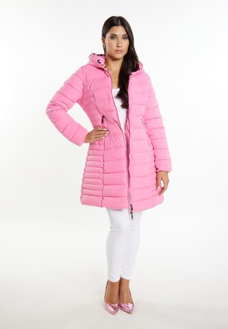 Cappotto invernale di faina in rosa