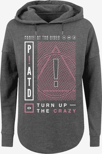 F4NT4STIC Sweatshirt 'Panic At The Disco Turn Up The Crazy' in dunkelgrau / rosa / weiß, Produktansicht