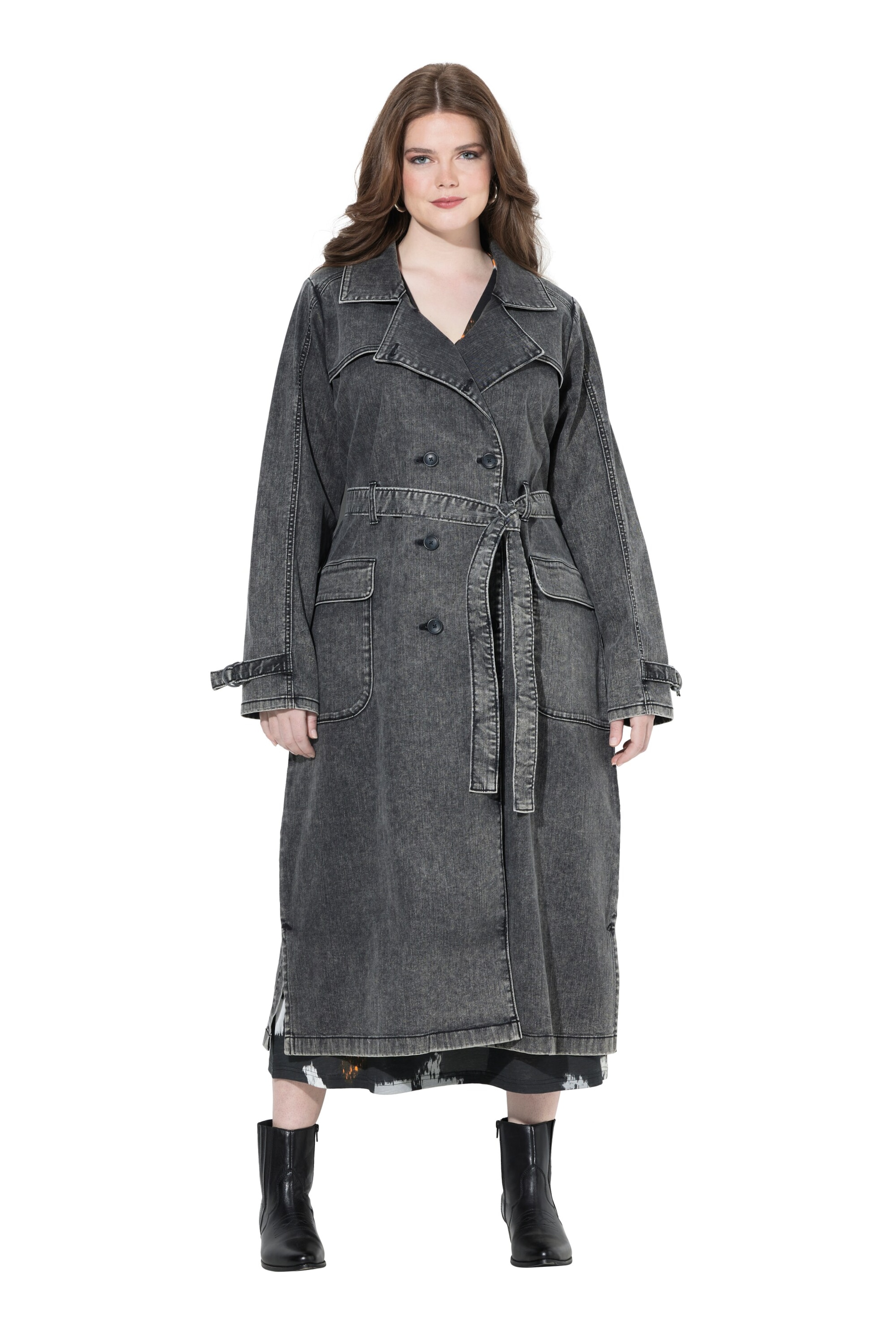 Ulla Popken Демисезонное пальто в Серый: спереди