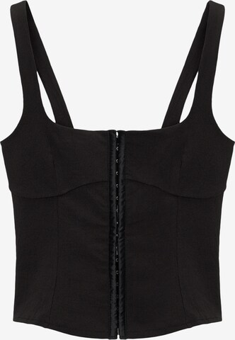 Pull&Bear Top in Schwarz: predná strana