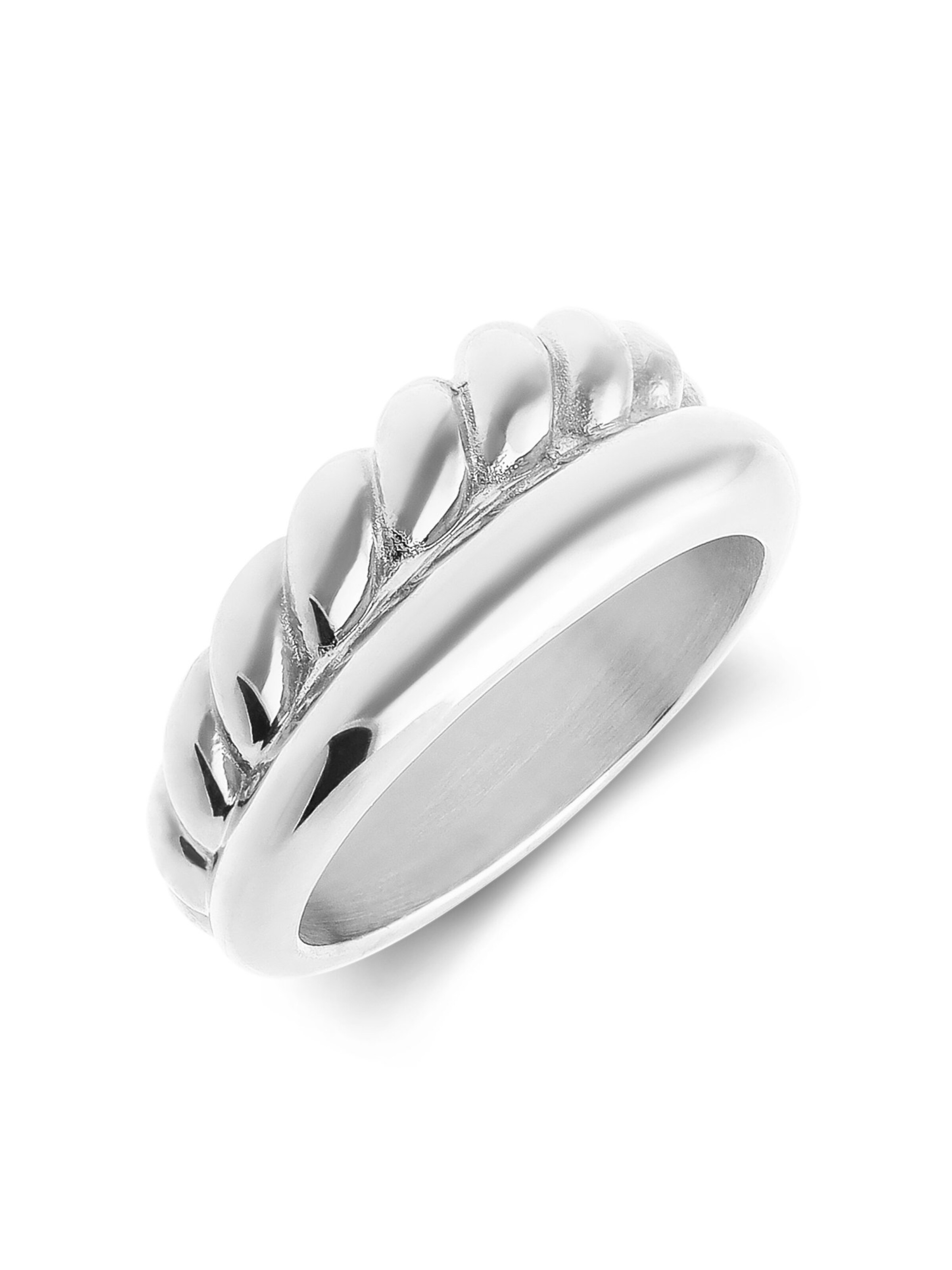 Lucardi Ring 'Klassisch' in Silber: Vorderseite