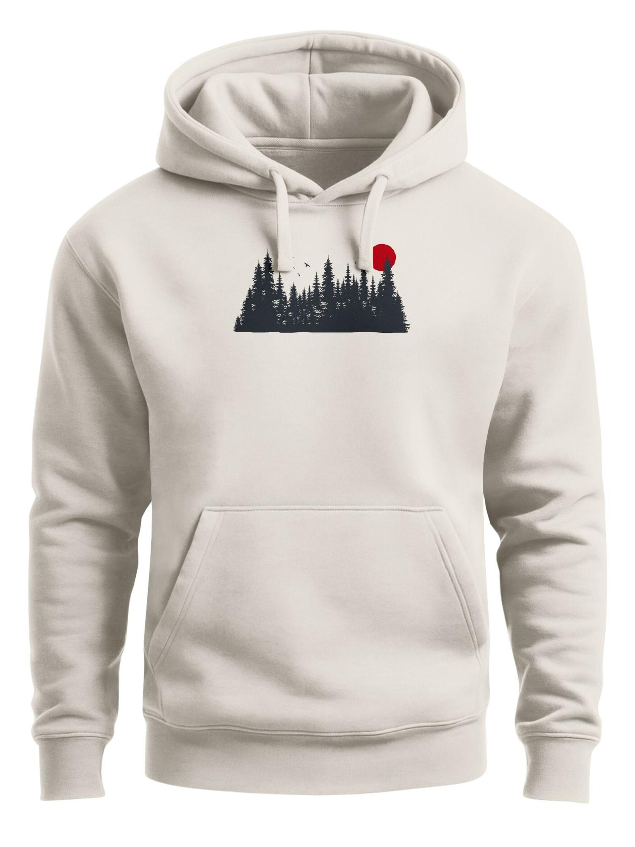 Neverless Sweatshirt 'Waldkette' in Beige: front