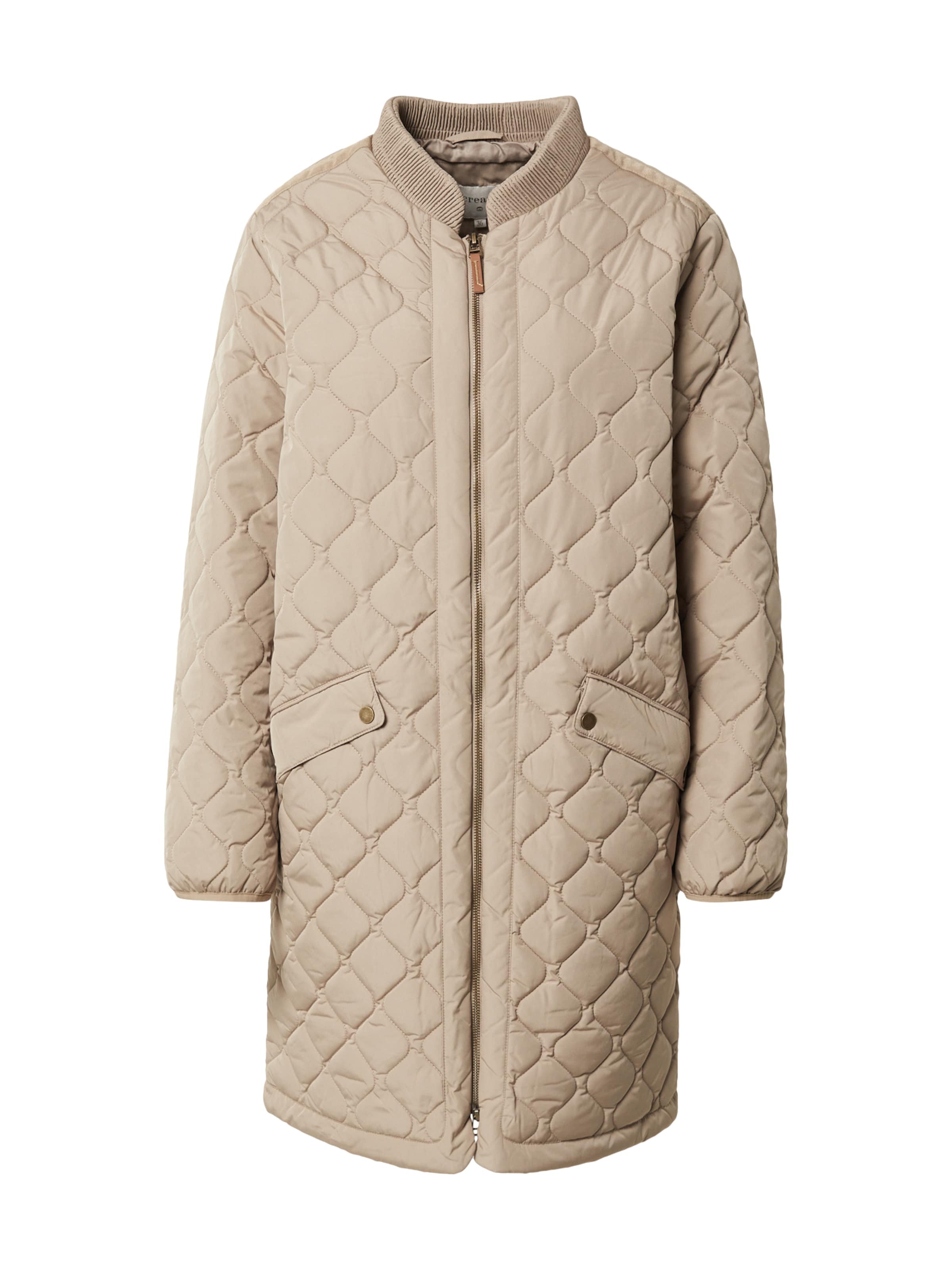 Cream Winter Coat &#x27;ArwenCR&#x27; in Beige: front