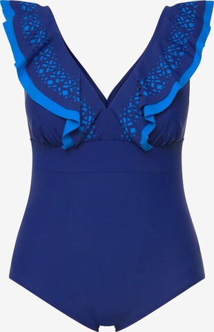 Ulla Popken Swimsuit in Blue: front