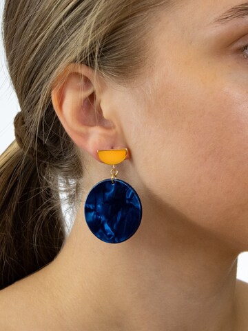 Fräulein Wunder Oorbellen 'Acetat Amal' in Blauw